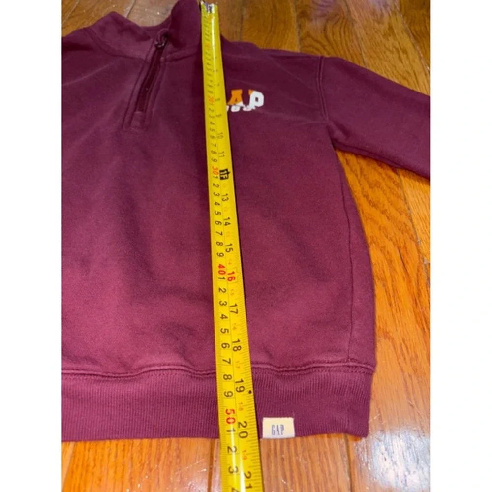 Kids Gap 1969 Burgundy Fleece Quarter Zip Sweatshirt Size Small‎